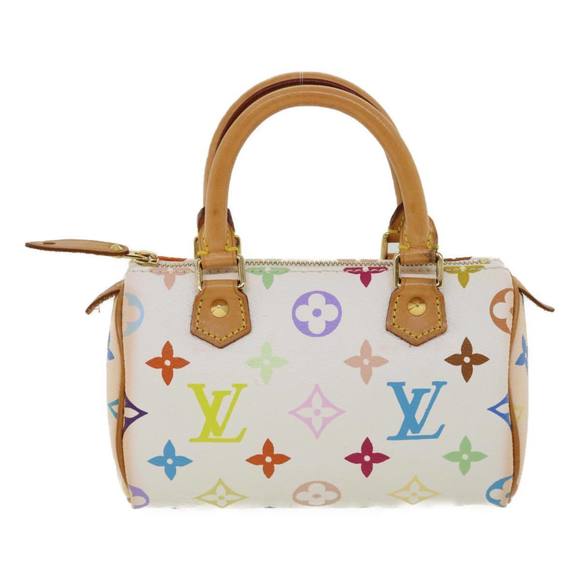 LOUIS VUITTON Monogram Multicolor Mini Speedy Hand Bag White M92645 Auth am548g - Picture 13 of 16